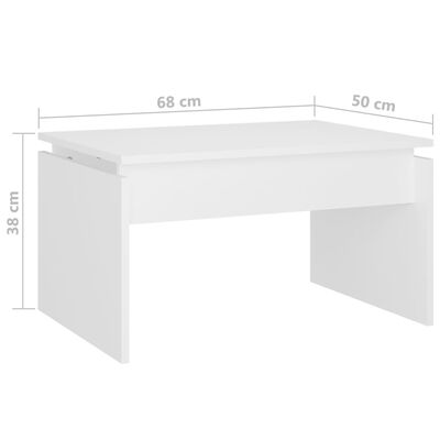 vidaXL Salontafel 68x50x38 cm bewerkt hout wit