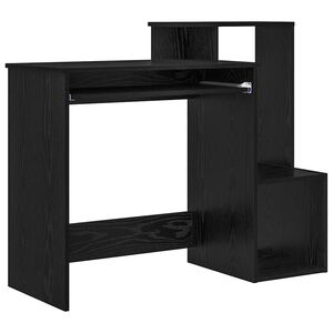 vidaXL Bureau Zwart Eiken 106 x 41 x 88.5 cm Bewerkt hout