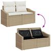 vidaXL Tuinbank met kussen met opslag 123 x 62 x 69 cm poly rattan