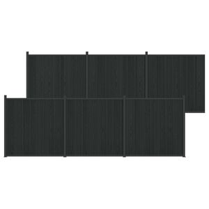 vidaXL Hekpaneel 6 st 1055 x 186,5 cm WPC en Aluminium Zwart