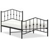 vidaXL Bedframe met hoofd- en voeteneinde metaal zwart 100x190 cm