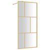 vidaXL Inloopdouchewand transparant 80x195 cm ESG-glas goudkleurig