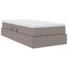 vidaXL Opslag bed met matras met matras Taupe 90 x 200 cm Polyester
