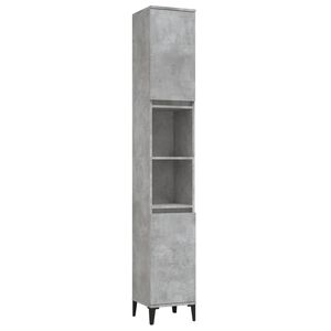 vidaXL Badkamerkast 30x30x190 cm bewerkt hout betongrijs