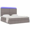 vidaXL Opbergbed met LED met matras Taupe 180 x 200 cm Polyester