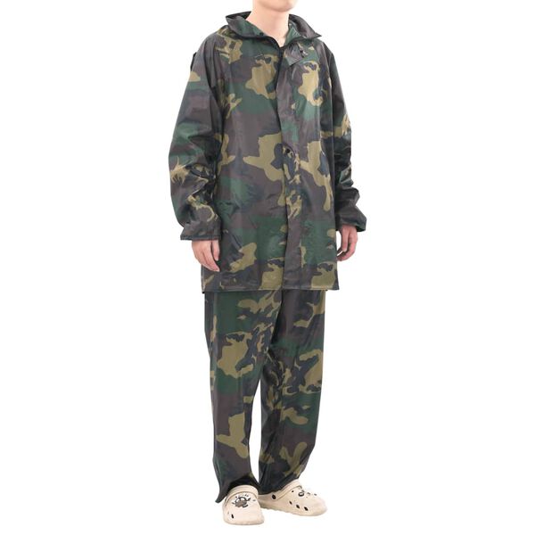 Regenpak 2-delig met capuchon (heren / camouflage / maat XL)