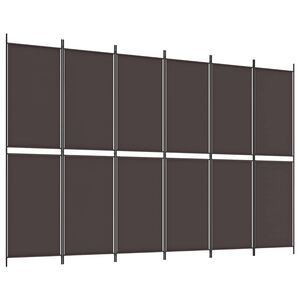 vidaXL Kamerscherm met 6 panelen 300x200 cm stof bruin