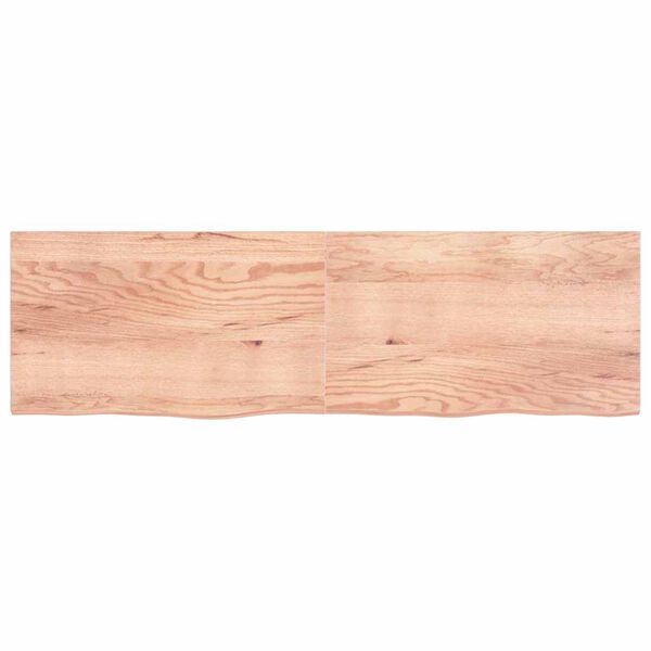 vidaXL Tafelblad 200x60x(2-4)cm behandeld massief eikenhout lichtbruin