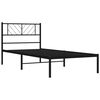 vidaXL Bedframe met hoofdbord metaal zwart 80x200 cm