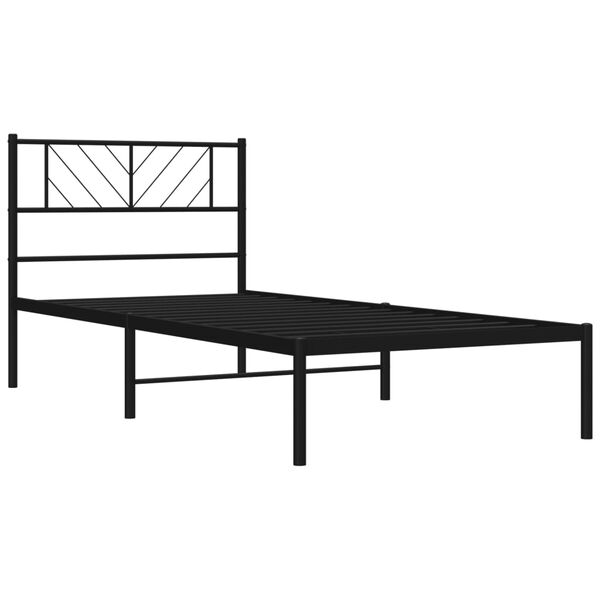 vidaXL Bedframe met hoofdbord metaal zwart 80x200 cm