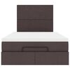 vidaXL Ottoman bed met matras en LED's 120x190 cm stof donkerbruin