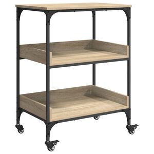vidaXL Keuken Trolley Sonoma Eiken 60 x 41 x 80,5 cm Bewerkt hout