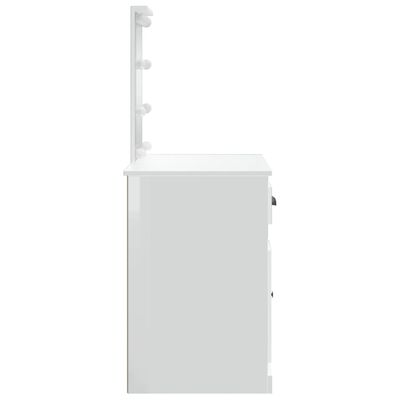 vidaXL Kaptafel met LED-verlichting 90x42x132,5 cm hoogglans wit
