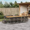 vidaXL 15-delige Tuinset met kussens poly rattan grijs