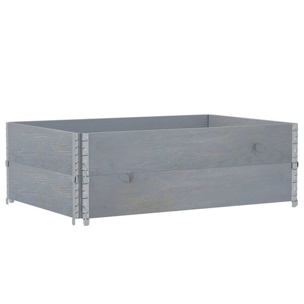 vidaXL Palletopzetranden 2 st 120x80 cm massief grenenhout grijs