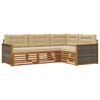 vidaXL Buiten bankenset met kussen 4 pcs Natuurlijk en Beige