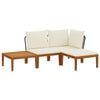 vidaXL 4 st Massief acaciahout & touw Naturel