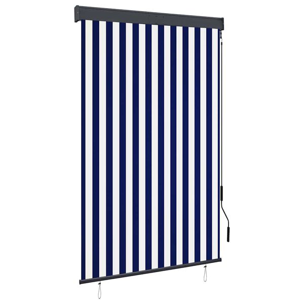 vidaXL Rolgordijn voor buiten 120x250 cm blauw en wit