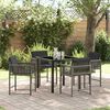 vidaXL Tuin Eetset 5 pcs Grijs poly rattan