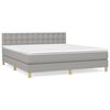 vidaXL Boxspring met matras stof lichtgrijs 180x200 cm