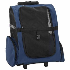 vidaXL Huisdierentrolley 3-in-1 48x32x(57-106) cm oxford stof blauw