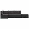 vidaXL 5-delige Loungeset met kussens poly rattan zwart