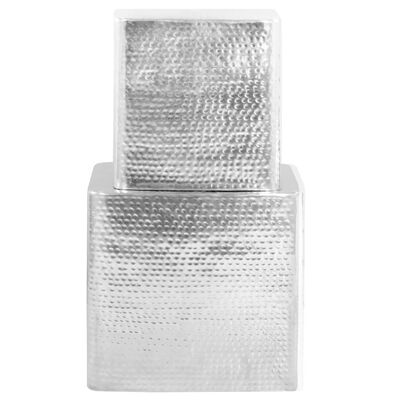 vidaXL Salontafel 2 st aluminium zilver