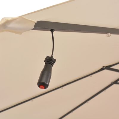 vidaXL Zweefparasol met LED-verlichting en metalen paal 300 cm zand