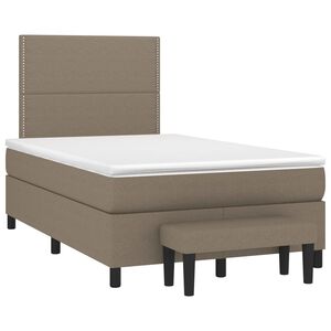 vidaXL Boxspring met matras stof taupe 120x190 cm