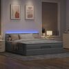 vidaXL Ottoman bed met matras en LED's 160x200 cm stof lichtgrijs