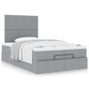 vidaXL Ottoman bed met matras 120x190 cm stof lichtgrijs