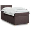 vidaXL Boxspring met matras stof donkerbruin 80x200 cm