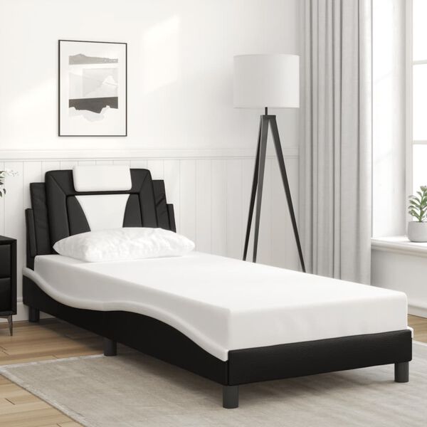 vidaXL Bedframe "Viana" met LED zonder matras zwart en wit 90x200 cm