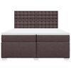 vidaXL Boxspring met matras stof donkerbruin 200x200 cm