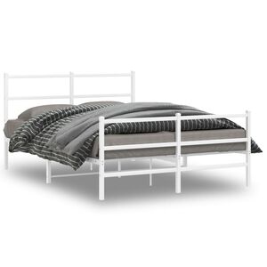 vidaXL Bedframe met hoofd- en voeteneinde&nbsp;metaal wit 140x200 cm