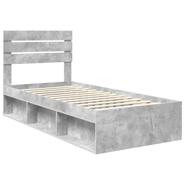 vidaXL Bedframe Concerte Grijs 100 x 200 cm Massief grenenhout