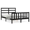 vidaXL Bedframe met hoofdbord massief hout zwart 140x200 cm