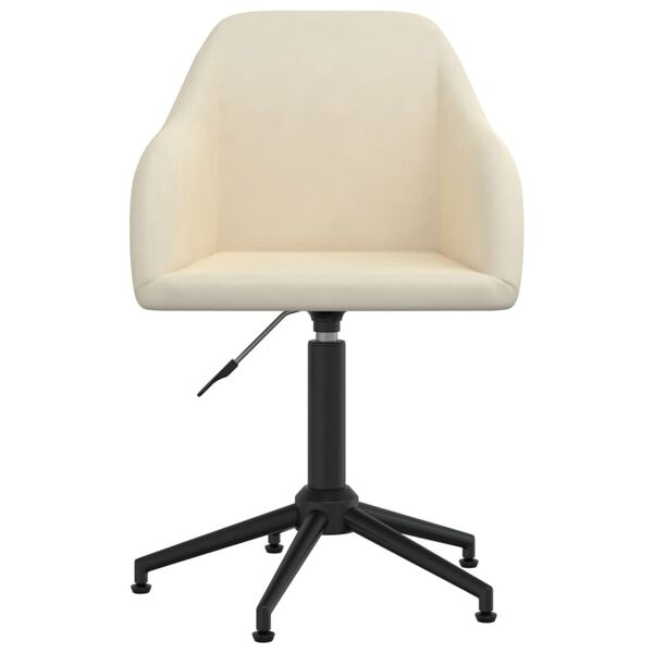 vidaXL Eetkamerstoelen draaibaar 6 st fluweel cr&egrave;mekleurig