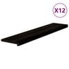 vidaXL Traptreden 12 st 120x25x2 cm massief eikenhout bruin-zwart