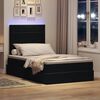 vidaXL Opbergbed met LED met matras met LED Zwart 120 x 200 cm Fluweel