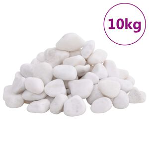 vidaXL Kiezelstenen gepolijst 2-5 cm 10 kg wit