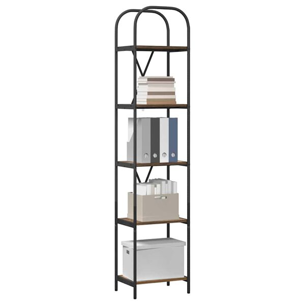 vidaXL Boekenkast Gerookt eiken 40 x 30 x 183 cm Bewerkt hout