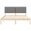 vidaXL Bedframe met Gevoerd Hoofdgedeelte Lichtgrijs 150 x 200 cm