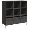vidaXL Hoge kast 101,5x39x103,5 cm staal zwart