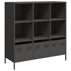 vidaXL Hoge kast 101,5x39x103,5 cm staal zwart