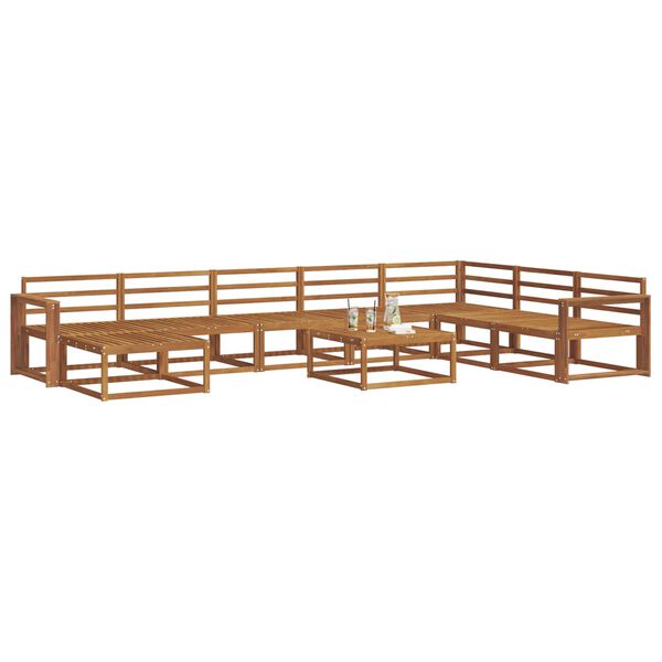 vidaXL Buiten bankenset 9 pcs Naturel Massief Acaciahout