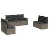 vidaXL 7-delige Loungeset met kussens poly rattan grijs
