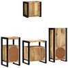 vidaXL Badkamermeubelset 4 pcs Bruin en zwart Massief Mango Hout