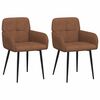 vidaXL Eettafelstoelen 2 st Nep Suede Leer Bruin 59 x 56,5 x 85 cm
