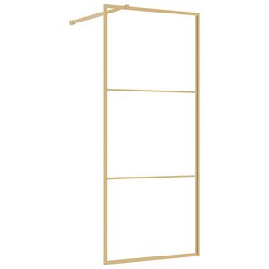 vidaXL Inloop Douche Wand Goud 80 x 195 cm Glas en Aluminium
